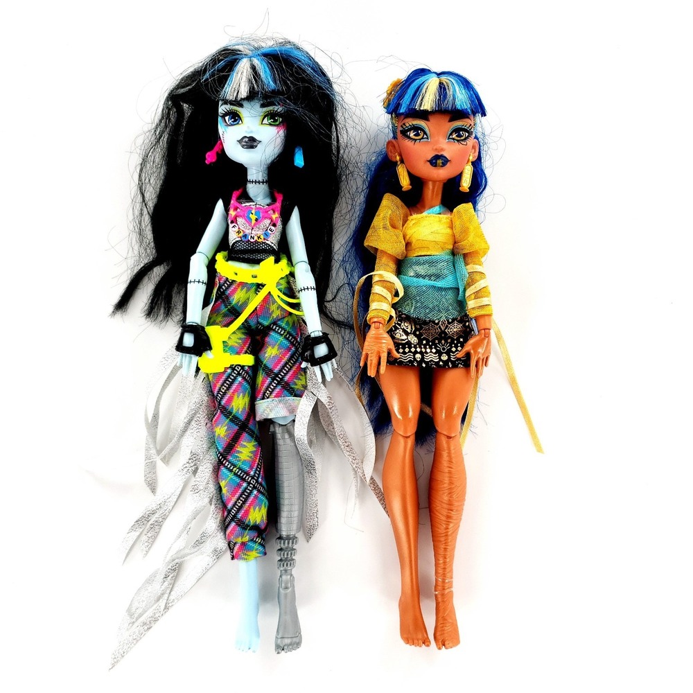 Monster High Fest Frankie Stein & Cleo De Nile Dolls Incomplete